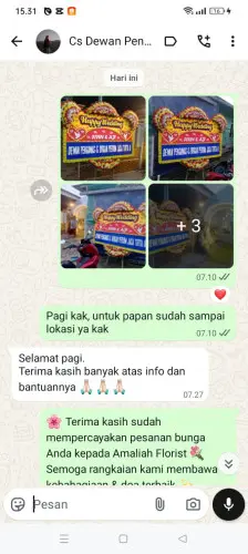 Testimonial Papan Bunga Pernikahan gurudug